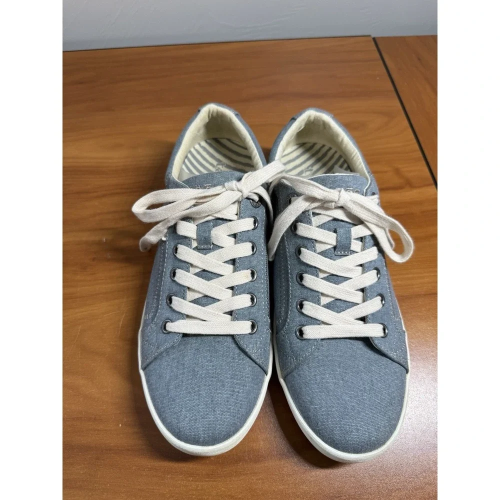 Taos Women's Star Canvas Sneakers Blue Denim Casual Comfort Fashion Size 8.5